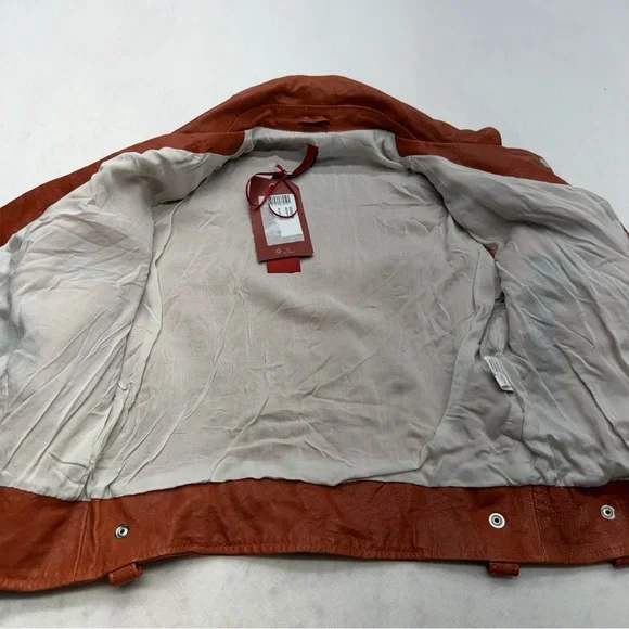 Imperial Biker Jacket Short with Zip And Pockets Leather Women’s Size Small